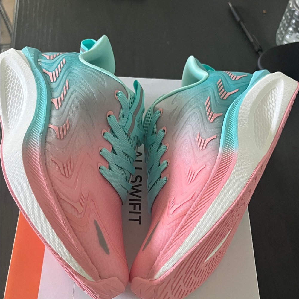 Allswifit Vibrant Pink and Blue Women's Sneakers - Picture 5 of 6